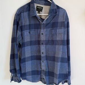 Bonobos 100% Cotton Blue Plaid Button Up, Size XL